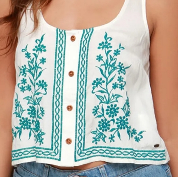 SOLD🌞80's Style O'Neill Embroidered Sleeveless Blouse - Picture 10 of 10